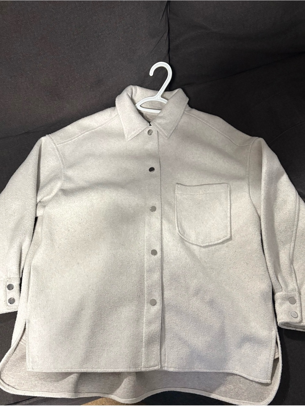 Zara Light Gray Button-Up Shacket